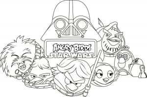 简单有趣的 アングリーバード・スターウォーズ 儿童着色页 (子ども向けぬりえ：アングリーバード・スターウォーズ)