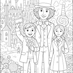 子ども用印刷ぬりえページ：ウィリー・ウォンカ