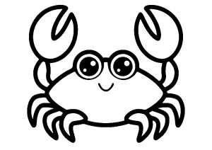 免费的 カニ 着色页，适合小朋友打印 (子ども向けぬりえ：カニ)