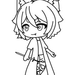 子ども用印刷ぬりえページ：ガチャライフ