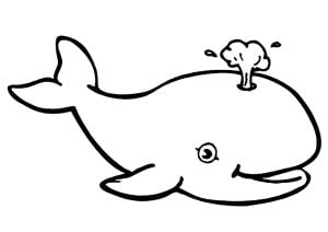 简单有趣的 クジラ 儿童着色页 (子ども向けぬりえ：クジラ)
