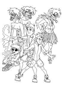 ワイルドクラッツの様々なキャラクター (子ども向けぬりえ：クラット・ブラザーズ)