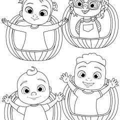 子ども用印刷ぬりえページ：ココメロン