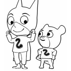 子ども用印刷ぬりえページ：サムサム