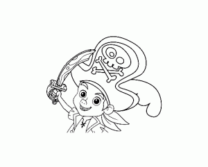 免费下载 ジェイクとネバーランドの海賊 着色页，适合儿童 (子ども向けぬりえ：ジェイクとネバーランドの海賊)