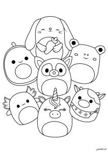 アミスのスクイッシュマロウ集め (子ども向けぬりえ：スクイッシュマロウ)