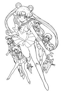 塗り絵-セーラームーン-00004 (子ども向けぬりえ：セーラームーン)