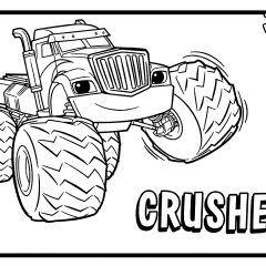 子ども用印刷ぬりえページ：ブレイズ&モンスターマシン