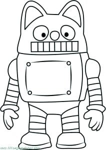 ロボット猫 (子ども向けぬりえ：ポロロ)