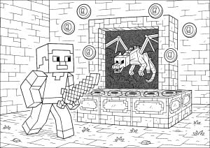 異世界への扉 (子ども向けぬりえ：マインクラフト)