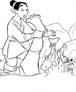 免费下载 ムーラン 着色页，适合儿童 (子ども向けぬりえ：ムーラン)
