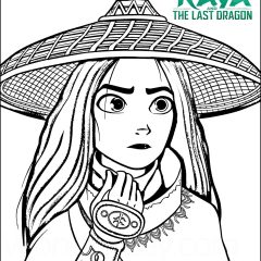 子ども用印刷ぬりえページ：ラーヤと龍の王国