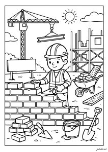 現場で作業中の石工