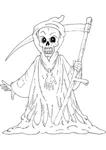 免费的 死神 着色页，适合小朋友打印 (子ども向けぬりえ：死神)