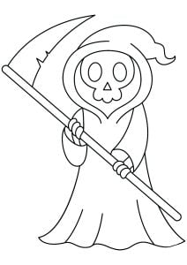 简单且免费的 死神 着色页 (子ども向けぬりえ：死神)