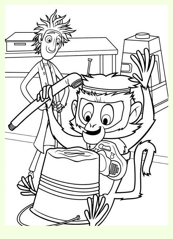 巨大なミートボールの嵐の画像をダウンロードして塗り絵 (子ども用印刷ぬりえ:くもりときどきミートボール)