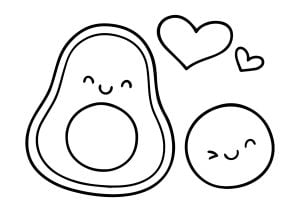 子ども用印刷ぬりえページ：アボカド
