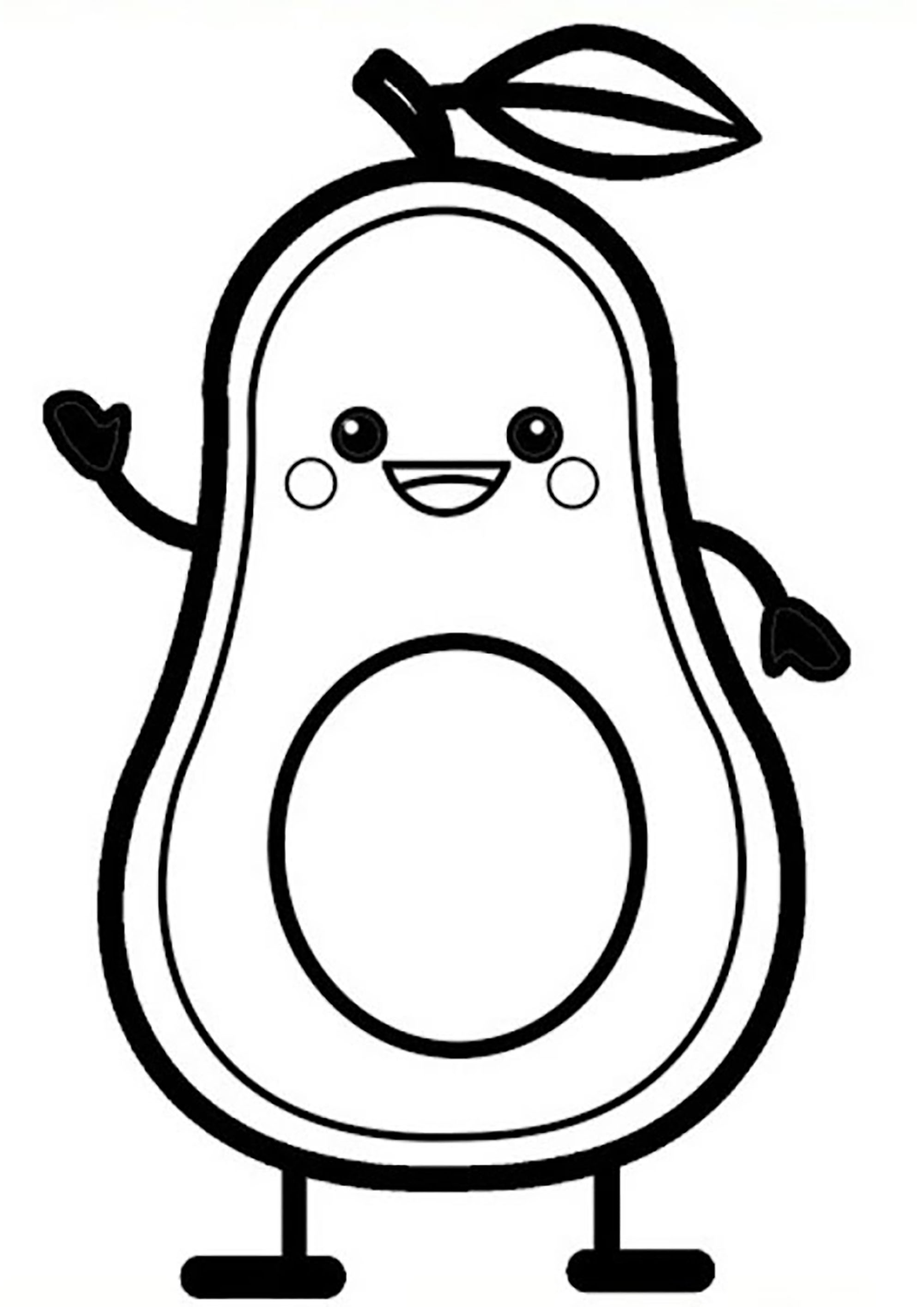 濃い眉の弁護士 (子ども用印刷ぬりえ:アボカド)