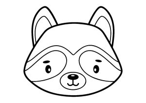 子ども用印刷ぬりえページ：アライグマ