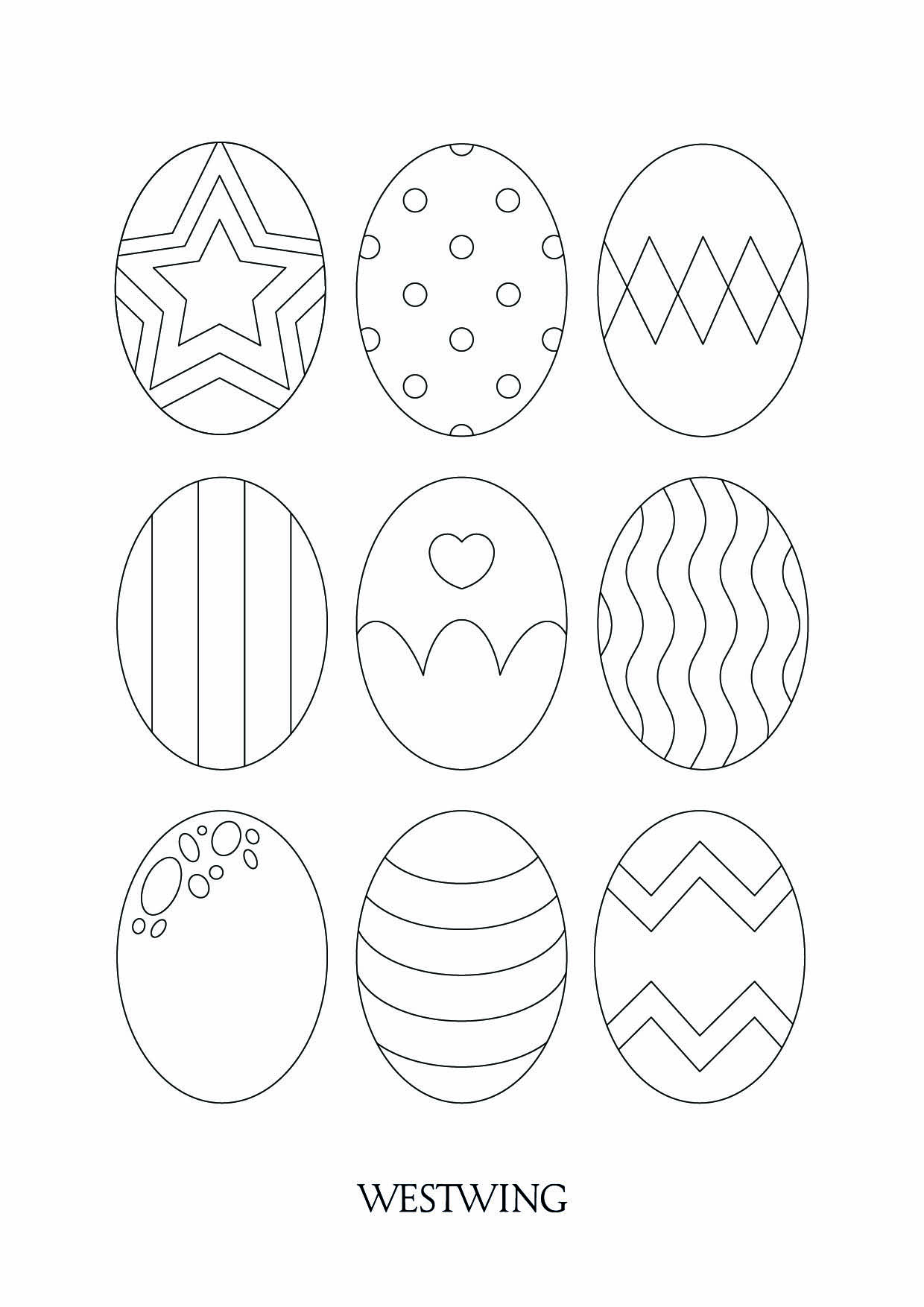 無料でダウンロードできるイースターの塗り絵 (子ども用印刷ぬりえ：イースター)