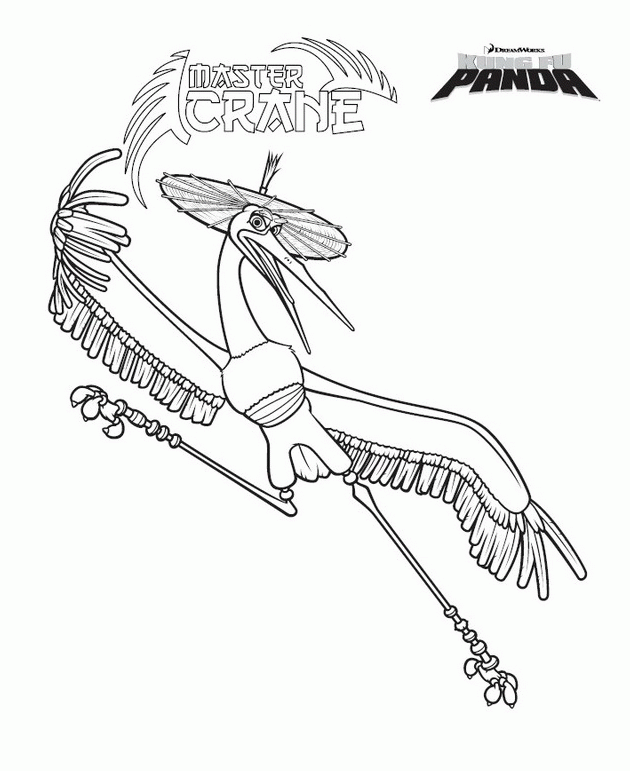 無料で塗れるカンフーパンダの塗り絵 (子ども用印刷ぬりえ：カンフー・パンダ)