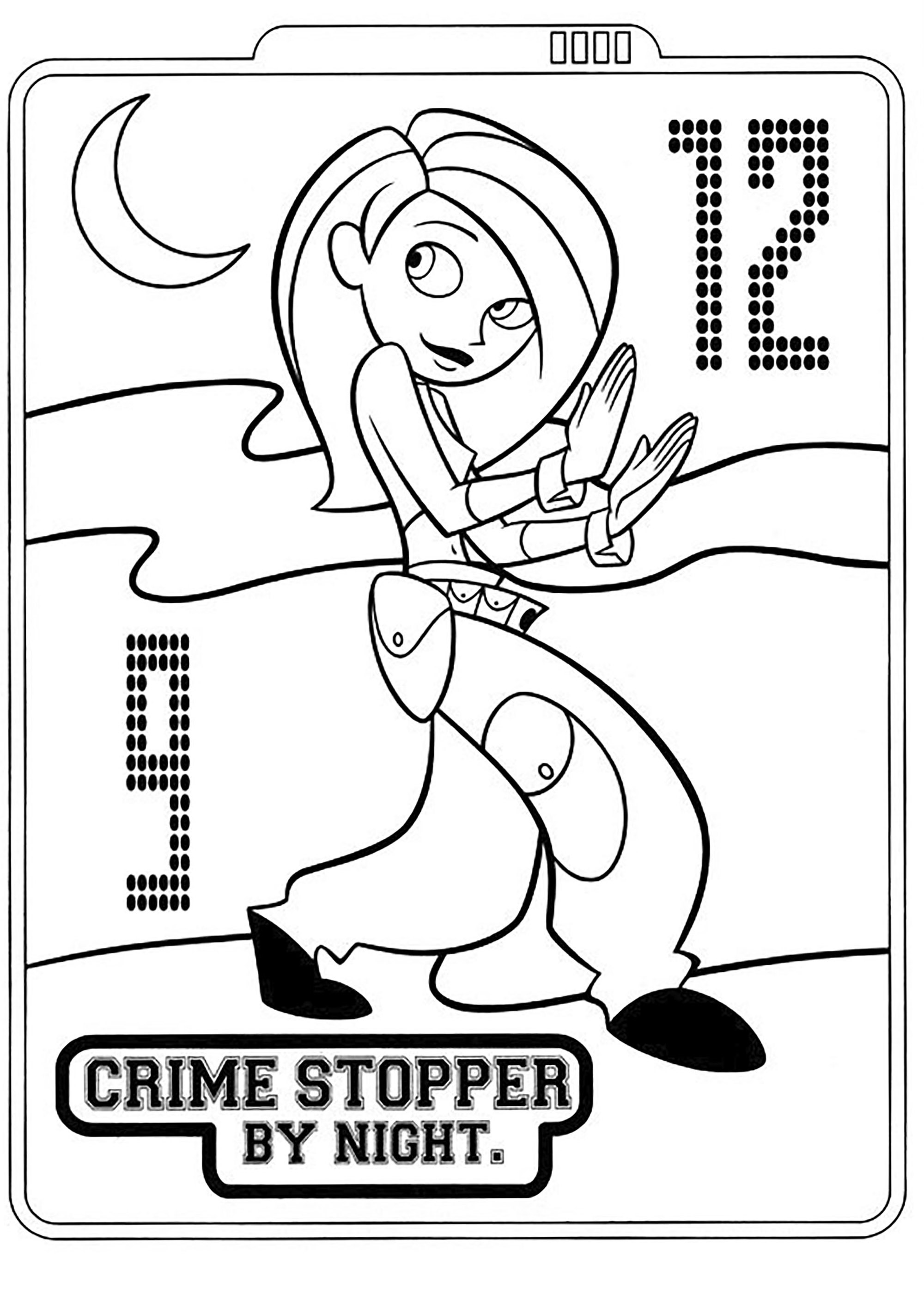 キム・ポッシブル against the crime (子ども用印刷ぬりえ:キム・ポッシブル)