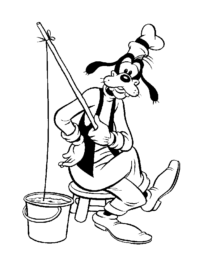 印刷用ディズニーのグーフィー塗り絵 (子ども用印刷ぬりえ：グーフィー)