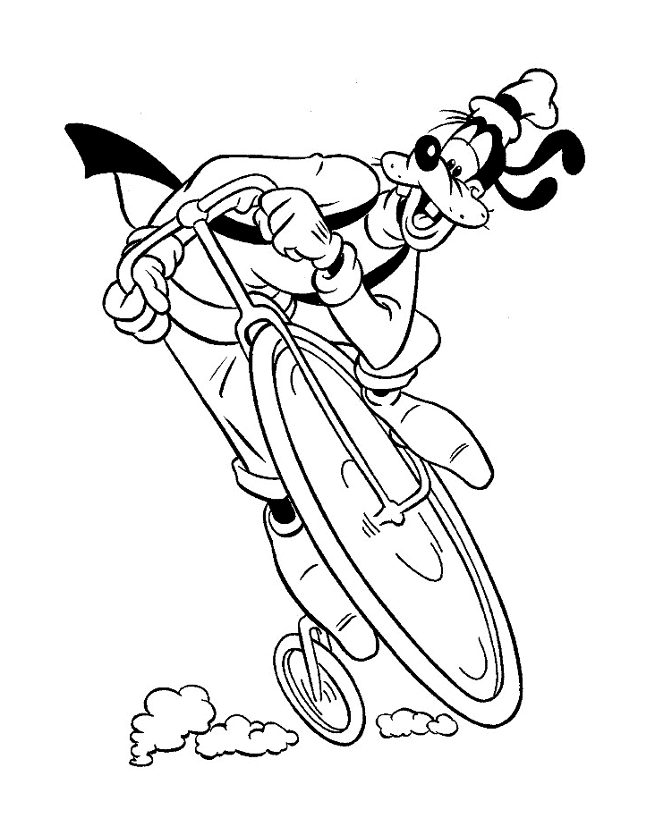 ディズニーのディンゴの塗り絵、子供向け (子ども用印刷ぬりえ：グーフィー)