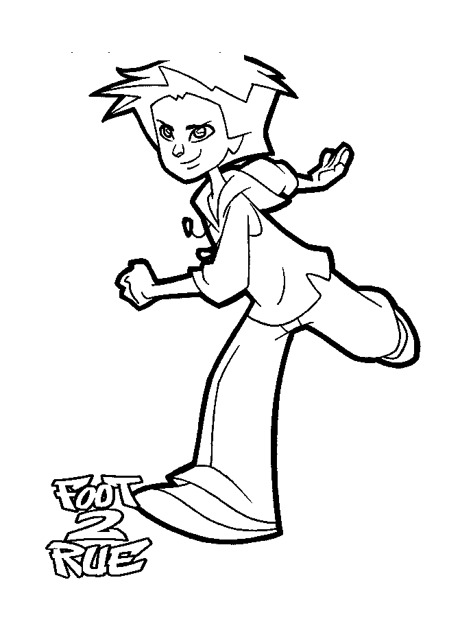 無料で印刷して塗れるフットボール2丁目の絵 (子ども用印刷ぬりえ：ストリートフットボール)