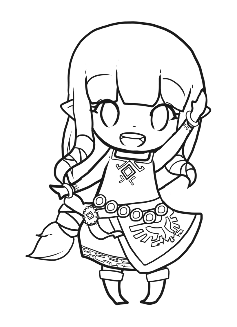 可爱的 ゼルダ 着色页打印 (子ども用印刷ぬりえ:ゼルダ)