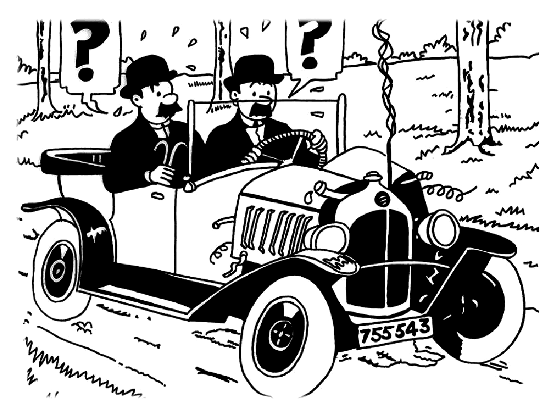 子供向けのティンタンの塗り絵 (子ども用印刷ぬりえ：タンタン)