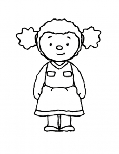 子ども用印刷ぬりえページ：チューピ