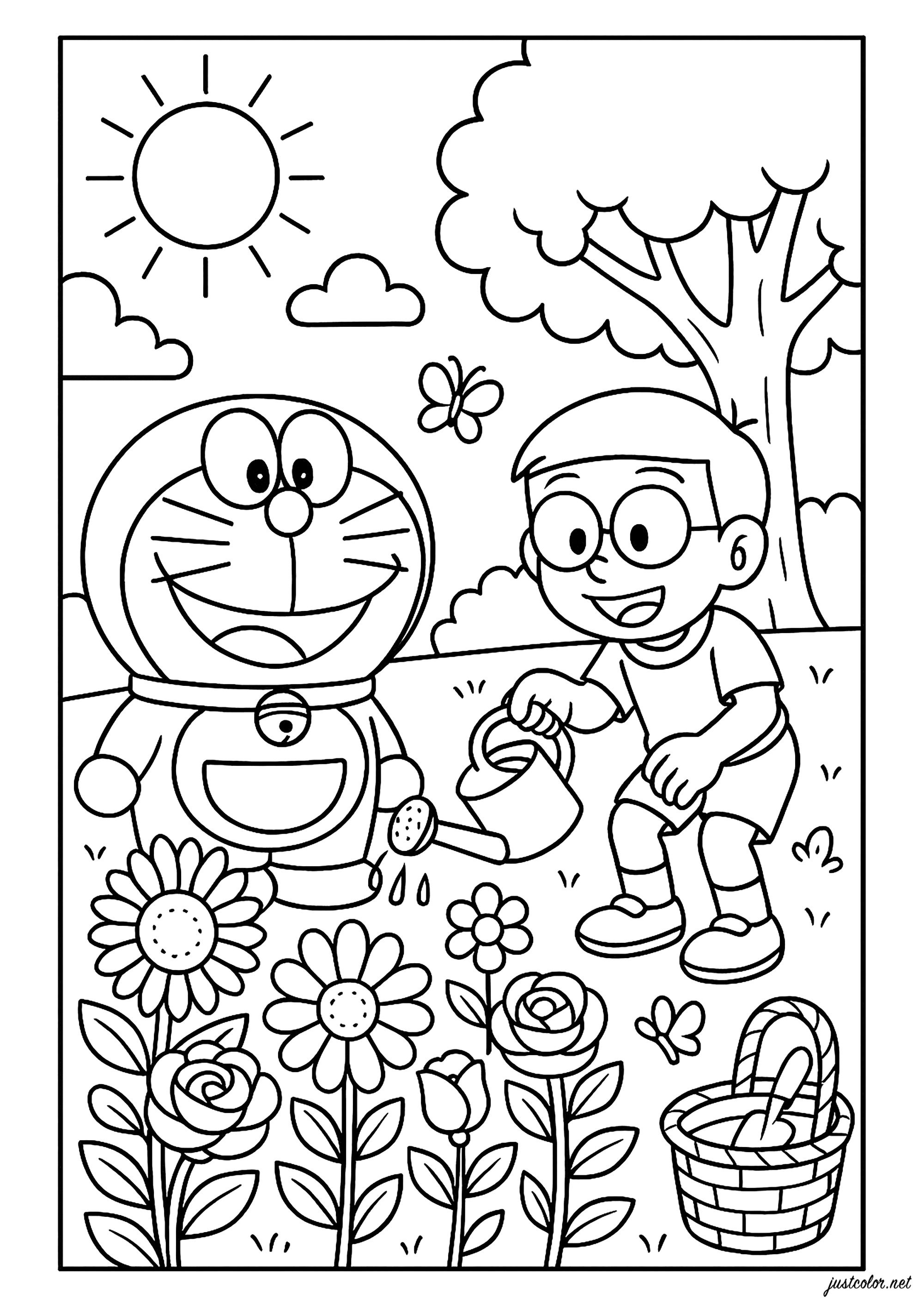 無料で塗れる子供向けドラえもんぬりえ (ドラえもん)