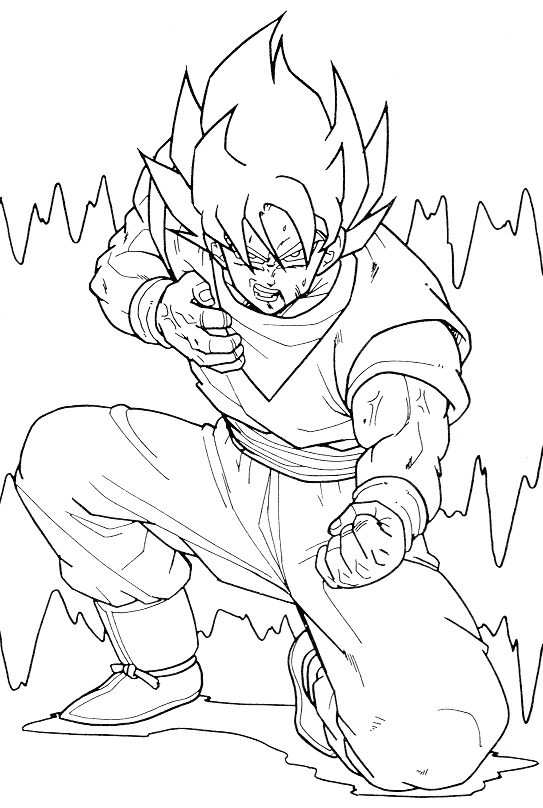 無料ドラゴンボール塗り絵 (子ども用印刷ぬりえ：ドラゴンボール)