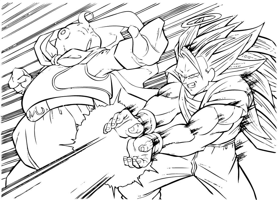 免费的 ドラゴンボール 着色页,适合小朋友打印 (子ども用印刷ぬりえ:ドラゴンボール)