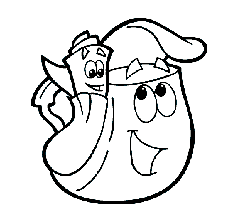 ドラ・ザ・エクスプローラーの塗り絵用印刷画像 (子ども用印刷ぬりえ：ドラ・ジ・エクスプローラー)