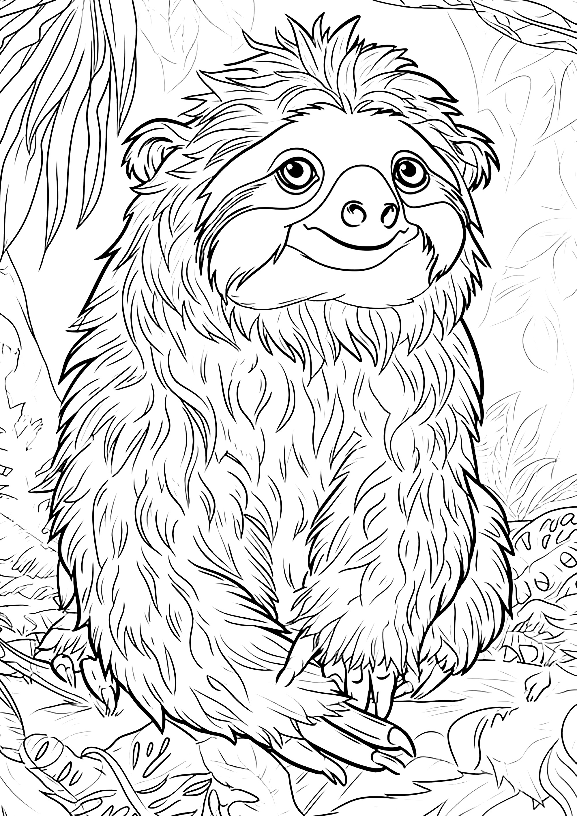 免费的 ナマケモノ 儿童着色页打印 (子ども用印刷ぬりえ:ナマケモノ)