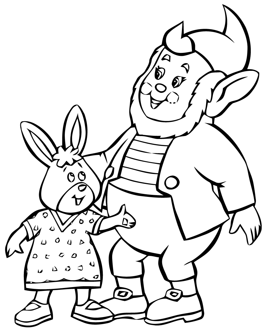 無料で塗れるウーイウーイの塗り絵 (子ども用印刷ぬりえ：ノディ)