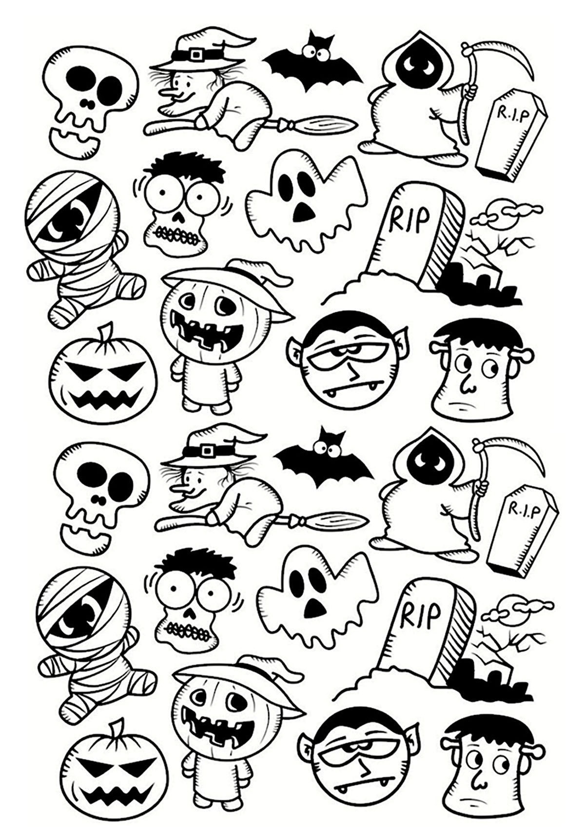 适合小朋友的 ハロウィン 着色页免费下载 (子ども用印刷ぬりえ:ハロウィン)