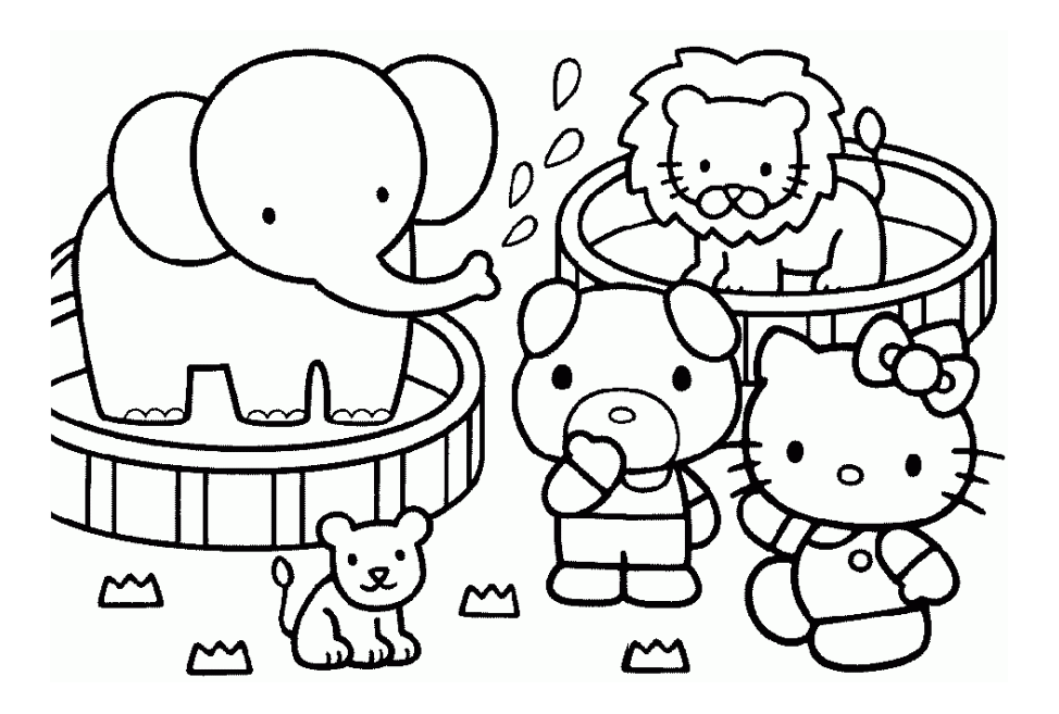 儿童最爱的 ハローキティ 着色页,适合打印 (子ども用印刷ぬりえ:ハローキティ)