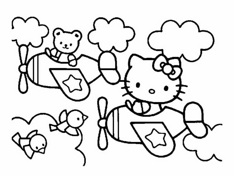 适合儿童的 ハローキティ 着色页打印 (子ども用印刷ぬりえ:ハローキティ)