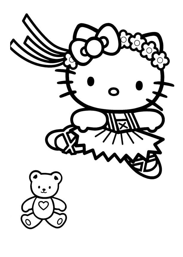 ハローキティの塗り絵をダウンロード - 子ども向けぬりえページ