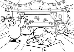 子ども用印刷ぬりえページ：フォールガイ