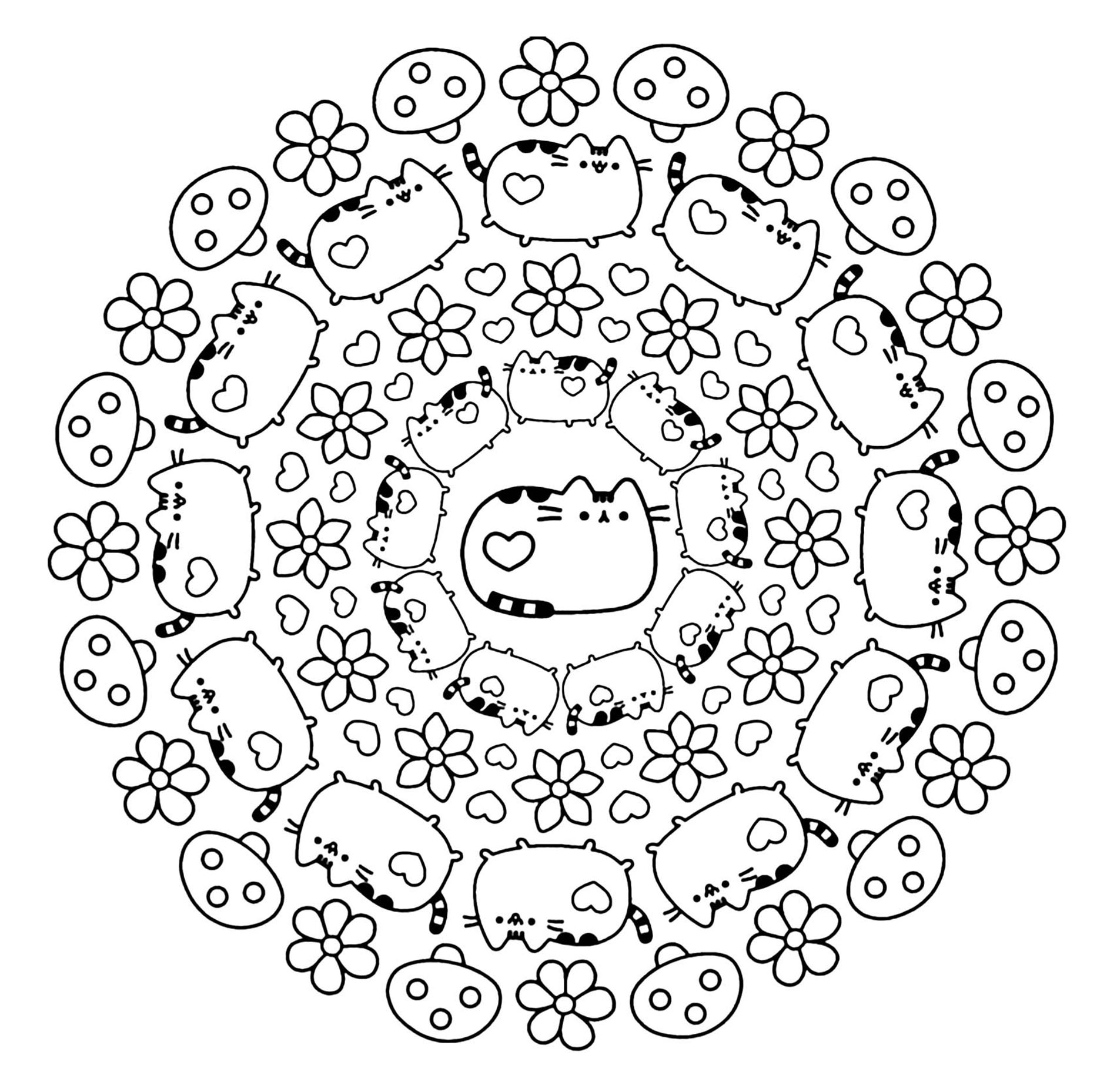 简单有趣的 プシーン 儿童着色页 (子ども用印刷ぬりえ:プシーン)