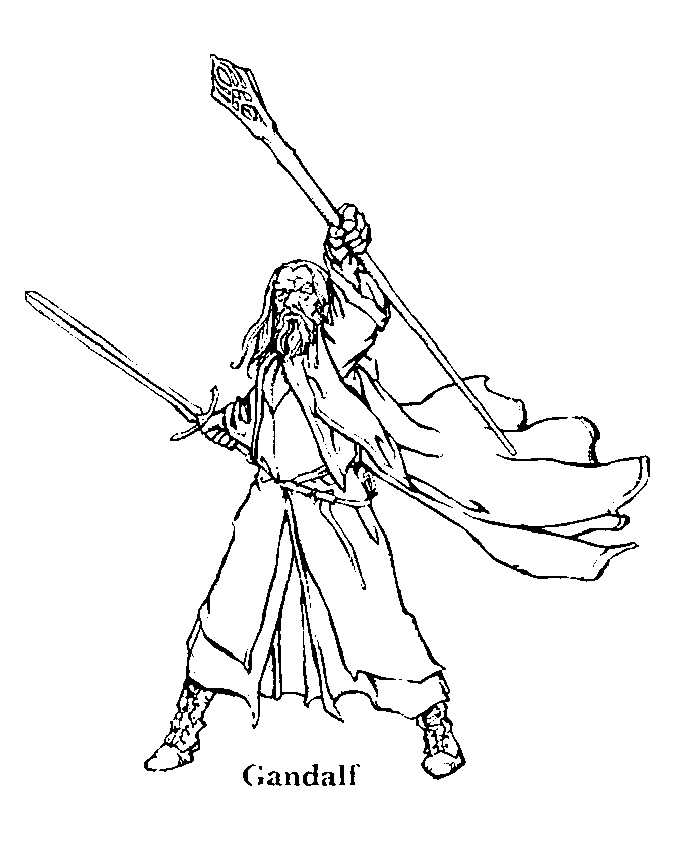 ホビット：ガンダルフ (子ども用印刷ぬりえ：ホビット)