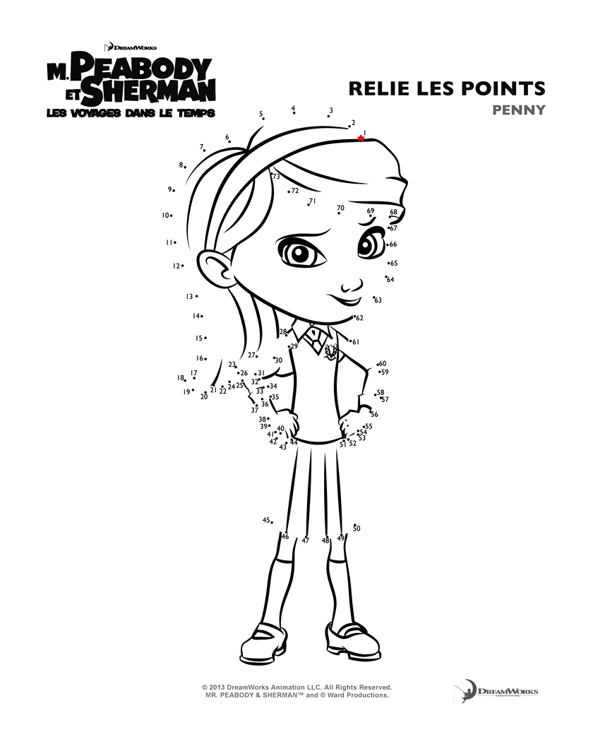 ミスター・ピーボディとシャーマン：タイムトラベルの塗り絵をダウンロード (子ども用印刷ぬりえ：ミスター・ピーボディとシャーマンのタイムトラベル)