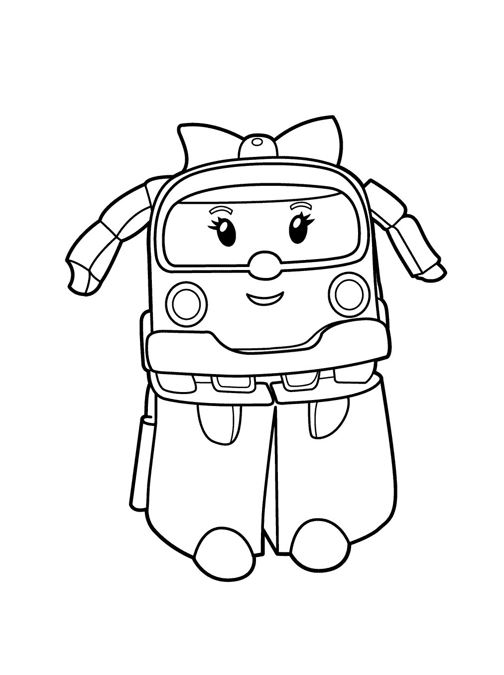儿童最爱的 ロボカーポリー 着色页,适合打印 (子ども用印刷ぬりえ:ロボカーポリー)