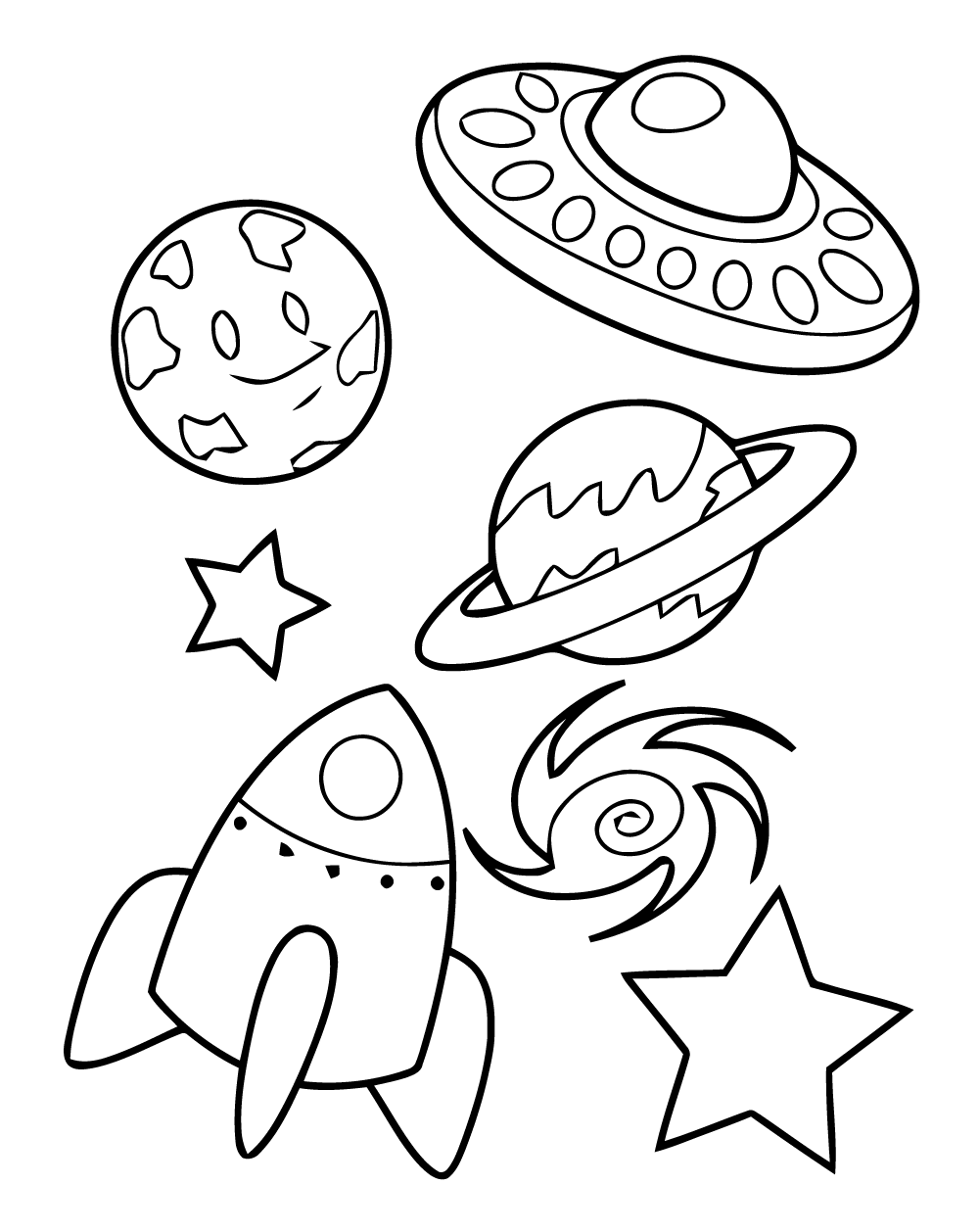 免费的 宇宙の惑星と銀河 儿童着色页打印 (子ども用印刷ぬりえ:宇宙の惑星と銀河)