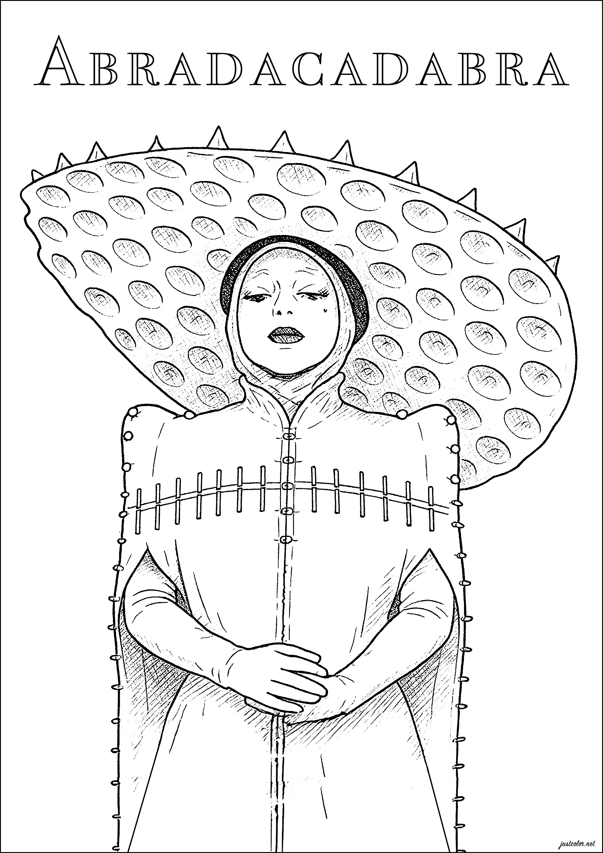レディ・ガガの「アブラカダブラ」ミュージックビデオにインスパイアされた塗り絵 (子ども用印刷ぬりえ:有名な歌手)