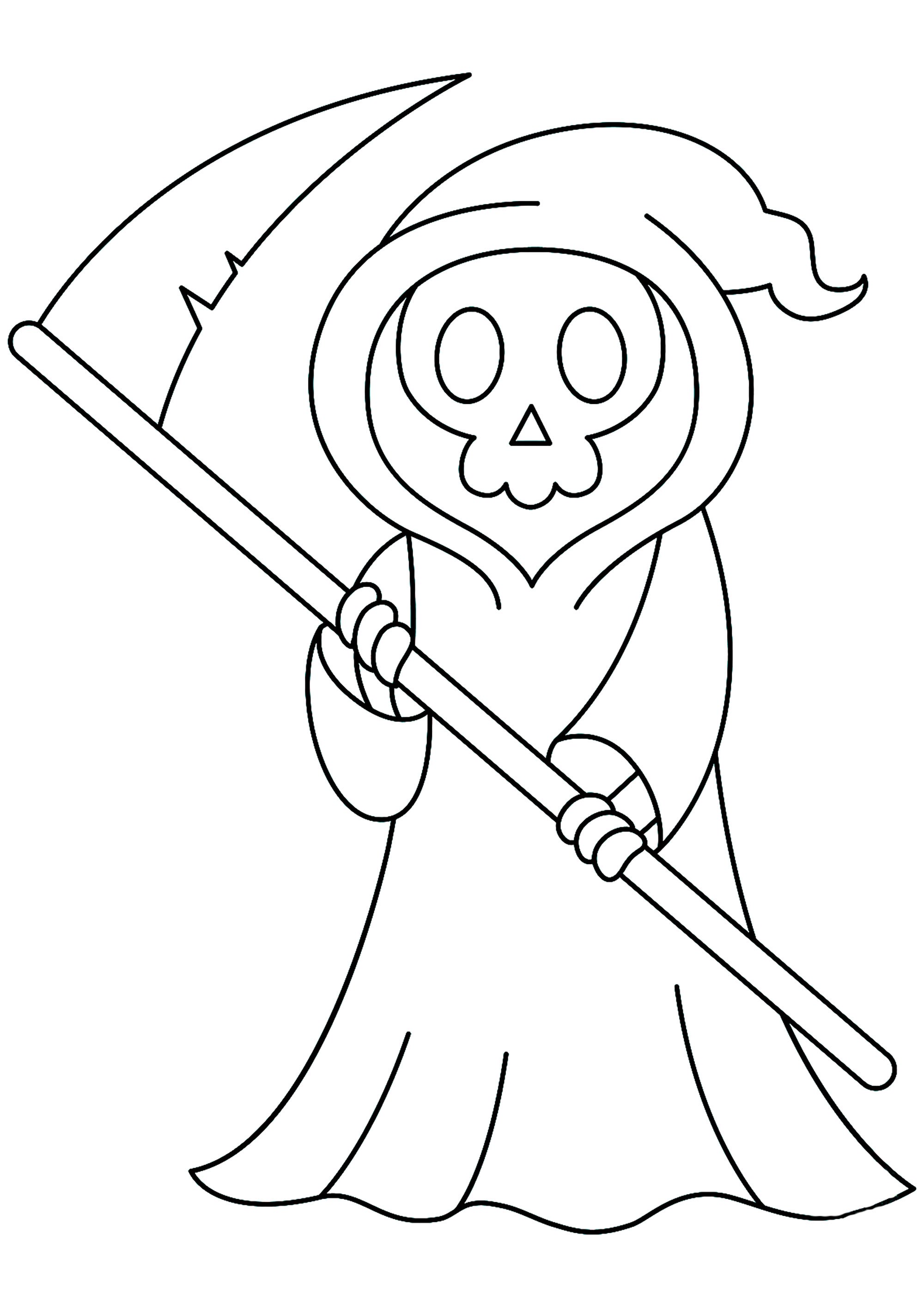 塗り絵-死神-00012 (子ども用印刷ぬりえ:死神)